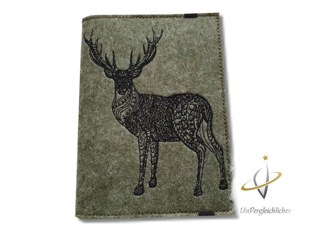 Jagdscheinhülle Filz Waidmannsheil Jäger Wbk Hirschbock von UnVergleichlichesDE