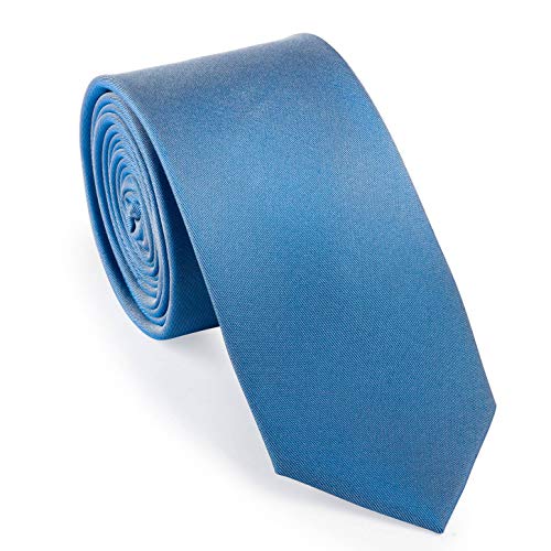 Una Krawatte Plain Einfarbig reine Seide 6cm, Farbe:eisblau (13) von Una