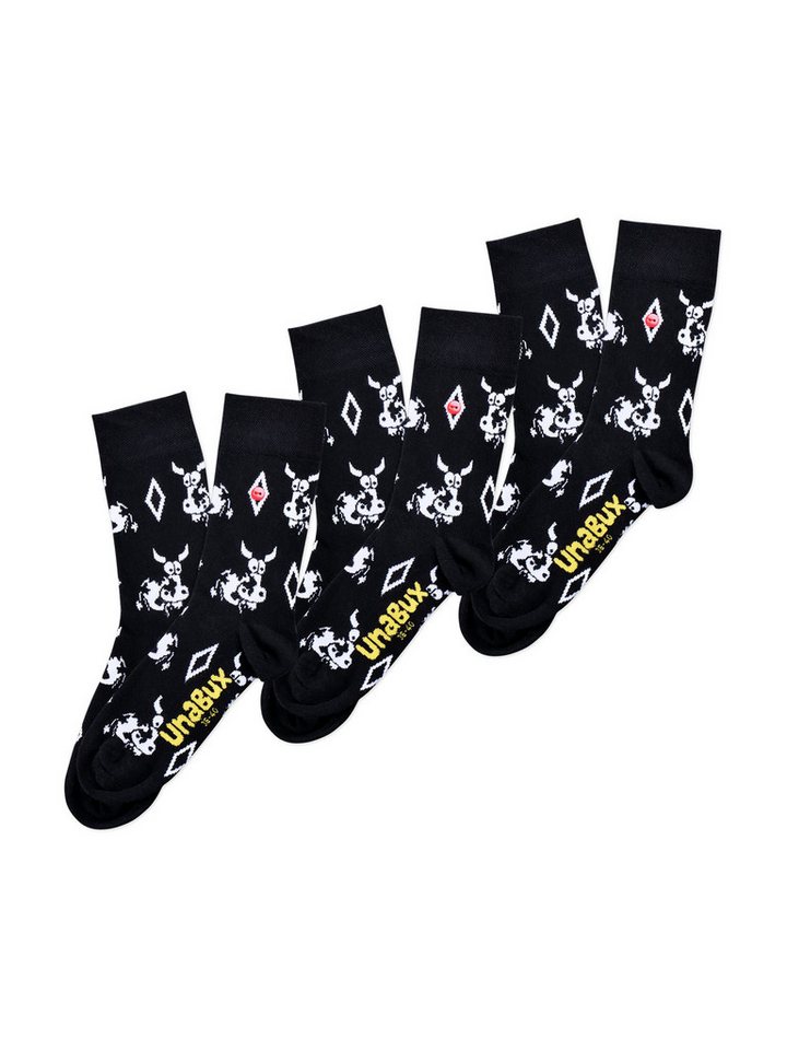 UnaBux Freizeitsocken GRUMBLE IN THE JUNGLE (3-Paar) socken strumpf strümpfe von UnaBux