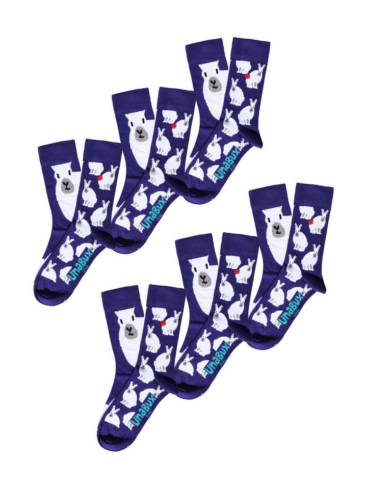 UnaBux Freizeitsocken GRUMBLE IN THE JUNGLE (6-Paar) socken strumpf strümpfe von UnaBux
