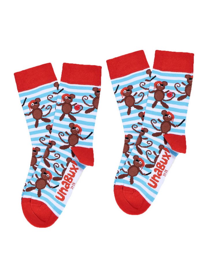 UnaBux Freizeitsocken Prints (2-Paar) Bunt Motive Kinder von UnaBux