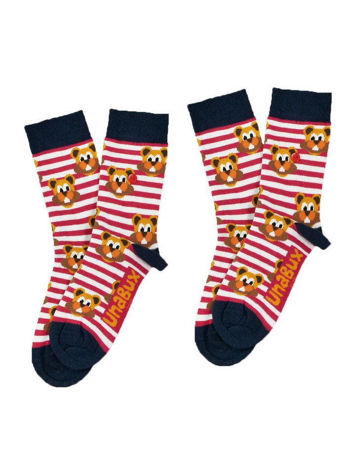 UnaBux Freizeitsocken Prints (2-Paar) Bunt Motive Kinder von UnaBux
