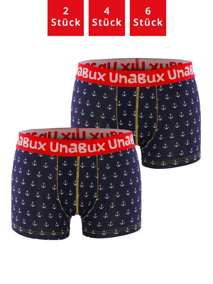 UnaBux Retro Boxer Premium Boxershorts Herren Retroshorts Unterhosen Trunks (2-St) (Packung, Set, Spar-Pack) Boxer Briefs Motiv von UnaBux