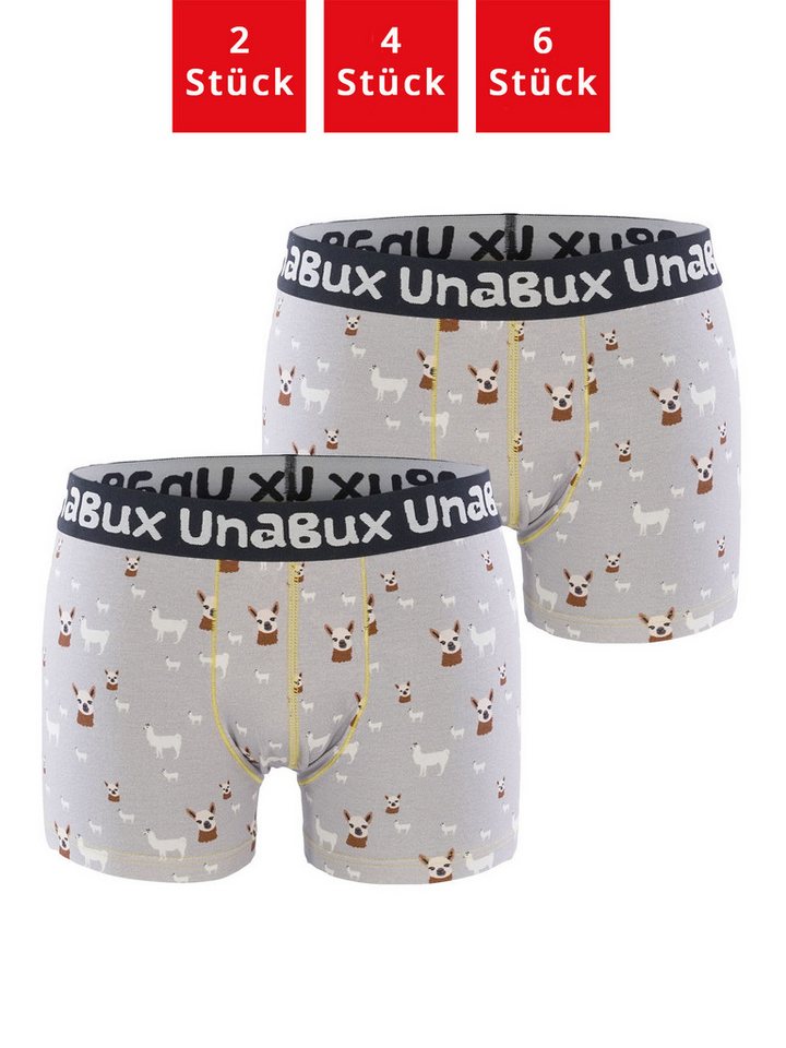 UnaBux Retro Boxer Premium Boxershorts Herren Retroshorts Unterhosen Trunks (2-St) (Packung, Set, Spar-Pack) Boxer Briefs Motiv von UnaBux