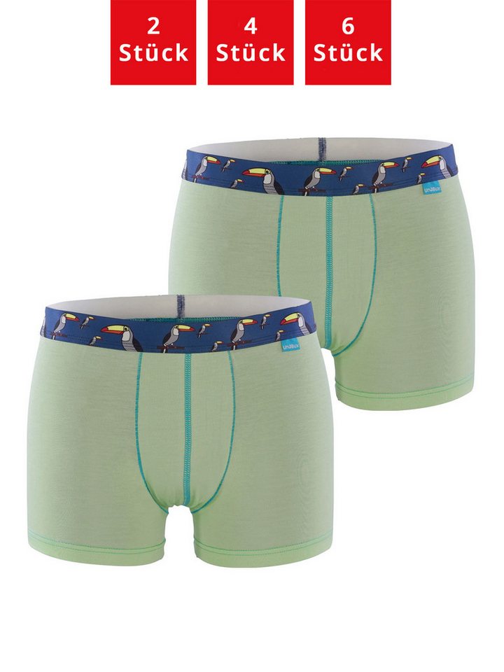 UnaBux Retro Boxer Premium Boxershorts Herren Retroshorts Unterhosen Trunks (2-St) (Packung, Set, Spar-Pack) Boxer Briefs Motiv von UnaBux
