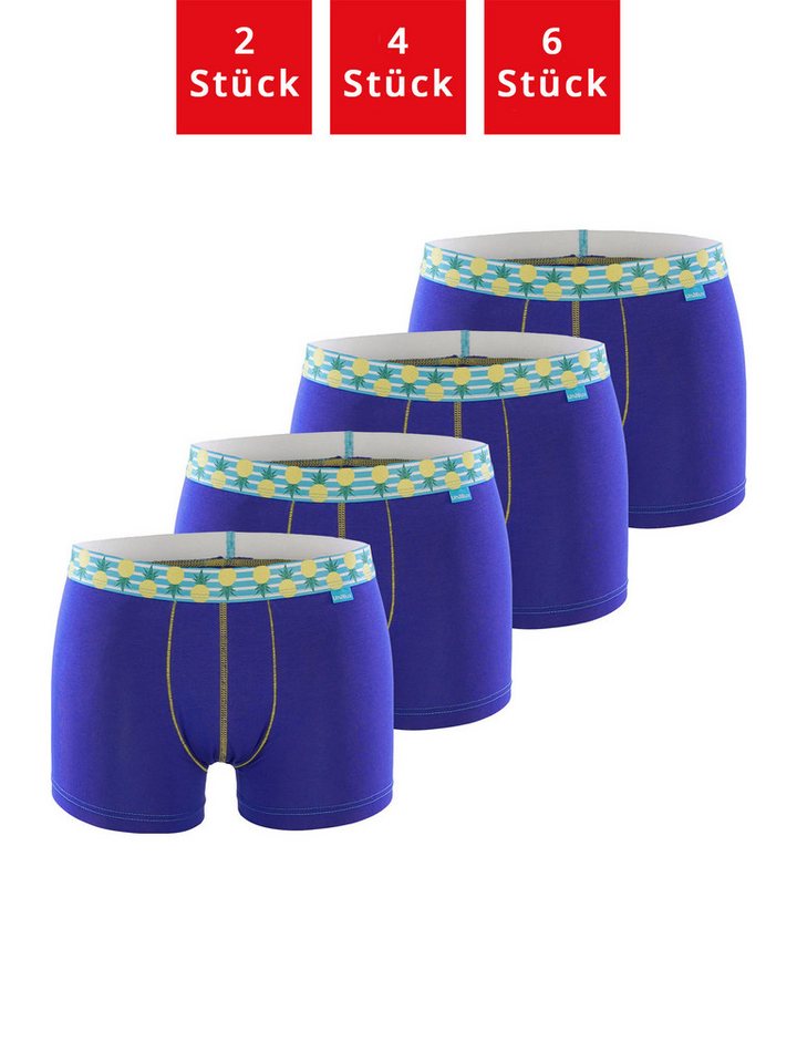 UnaBux Retro Boxer Premium Boxershorts Herren Retroshorts Unterhosen Trunks (4-St) (Packung, Set, Spar-Pack) Boxer Briefs Motiv von UnaBux