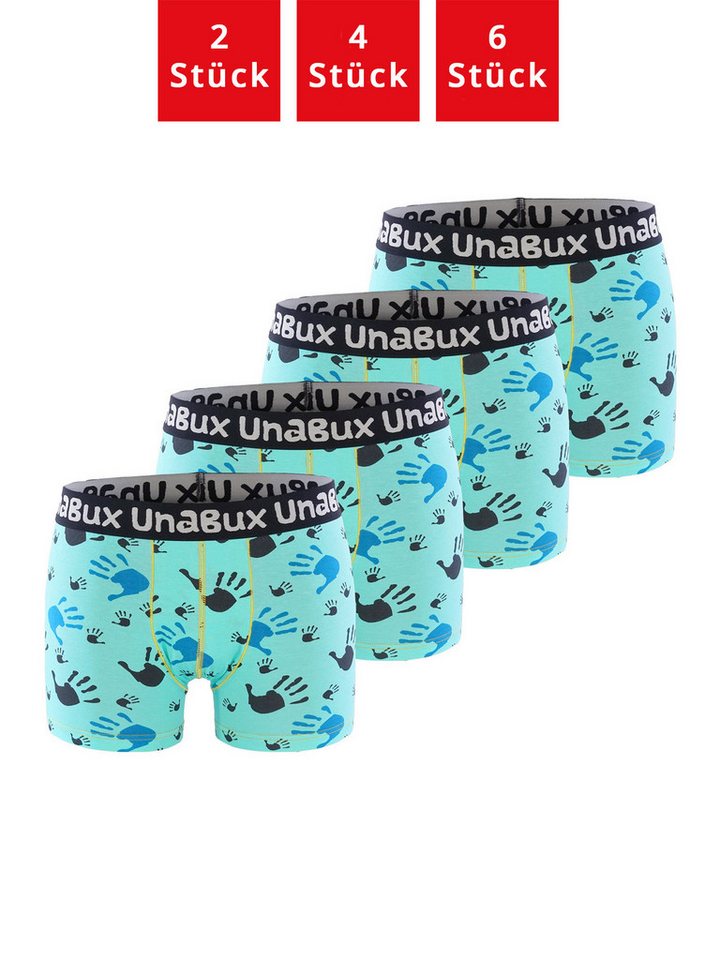 UnaBux Retro Boxer Premium Boxershorts Herren Retroshorts Unterhosen Trunks (4-St) (Packung, Set, Spar-Pack) Boxer Briefs Motiv von UnaBux
