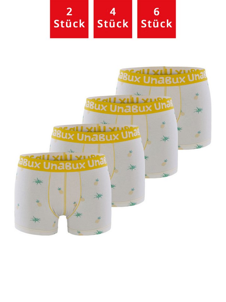 UnaBux Retro Boxer Premium Boxershorts Herren Retroshorts Unterhosen Trunks (4-St) (Packung, Set, Spar-Pack) Boxer Briefs Motiv von UnaBux