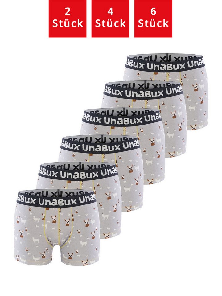 UnaBux Retro Boxer Premium Boxershorts Herren Retroshorts Unterhosen Trunks (6-St) (Packung, Set, Spar-Pack) Boxer Briefs Motiv von UnaBux