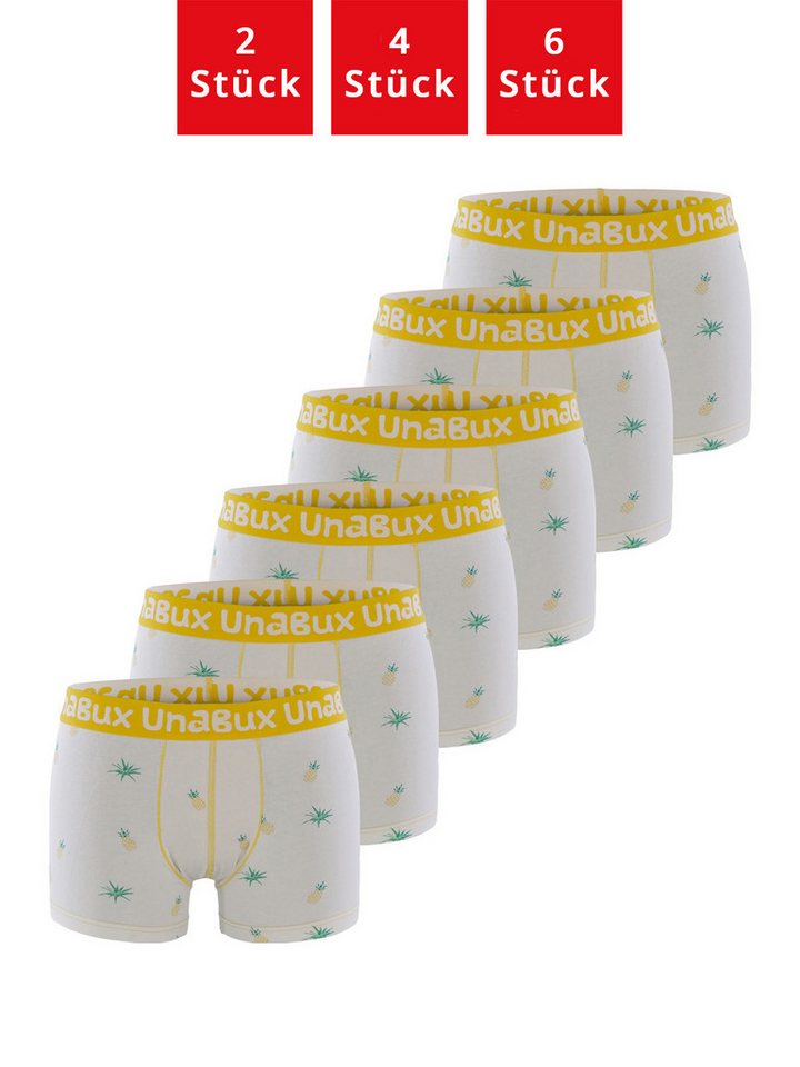 UnaBux Retro Boxer Premium Boxershorts Herren Retroshorts Unterhosen Trunks (6-St) (Packung, Set, Spar-Pack) Boxer Briefs Motiv von UnaBux
