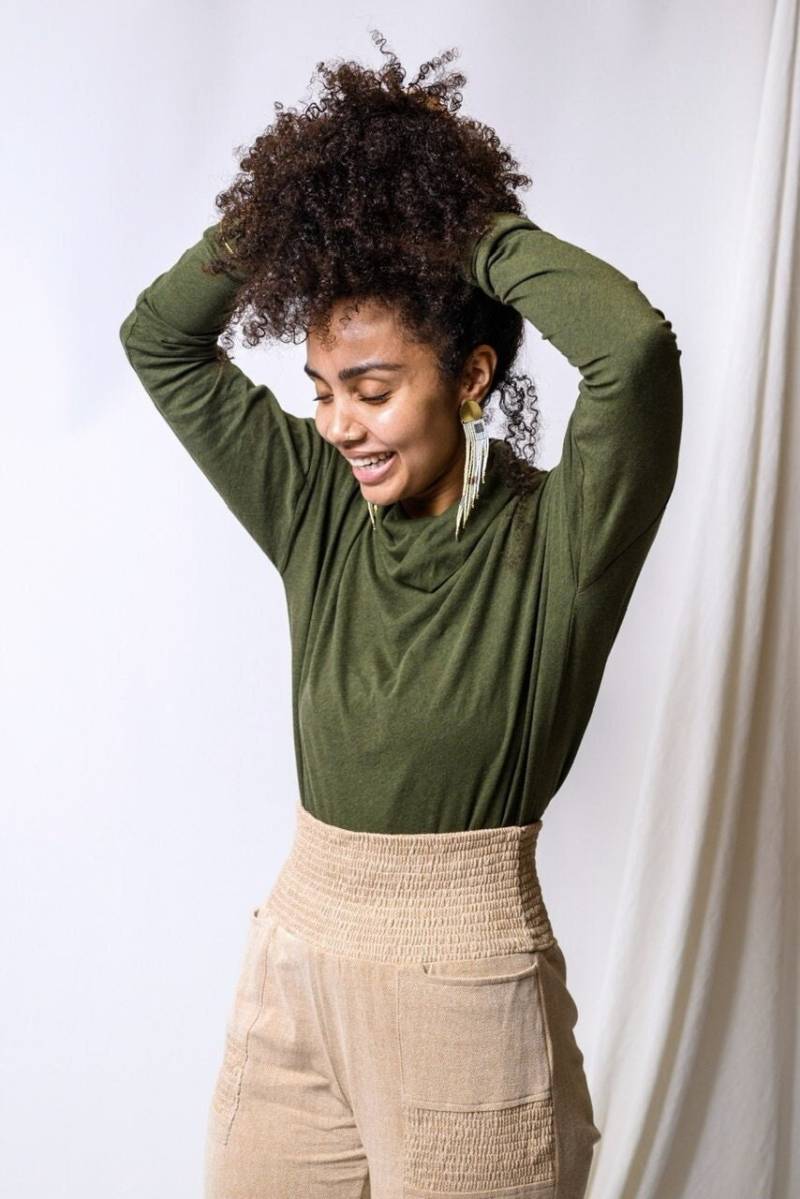 Bio-Baumwolle Rollkragen - Hohe Hals Weiche Langarm Winter-Schicht von UnaPlumaShop