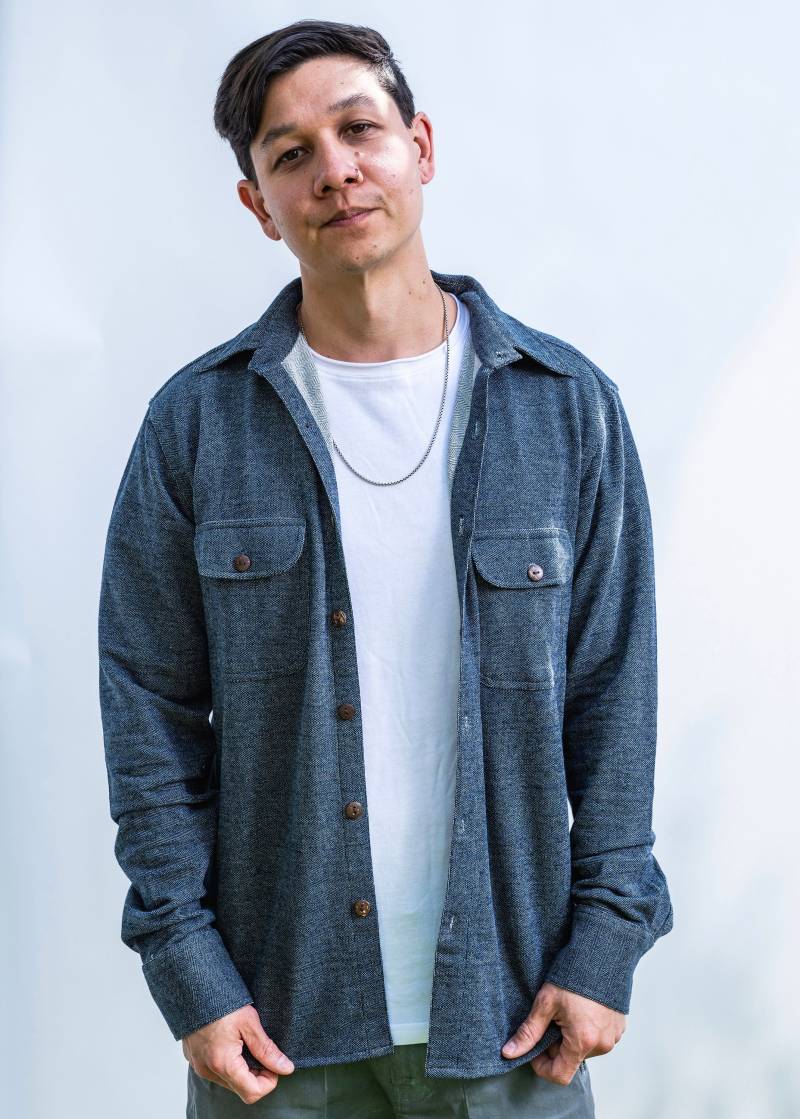 Jeanshemd - Button Down Unisex Hemd Aus 100% Bio-Baumwolljaquard von UnaPlumaShop