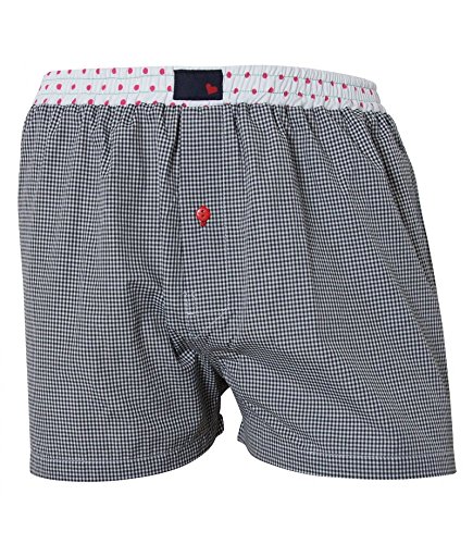 Boxershorts "Karos" schwarz/weiß Grösse L von Unabux