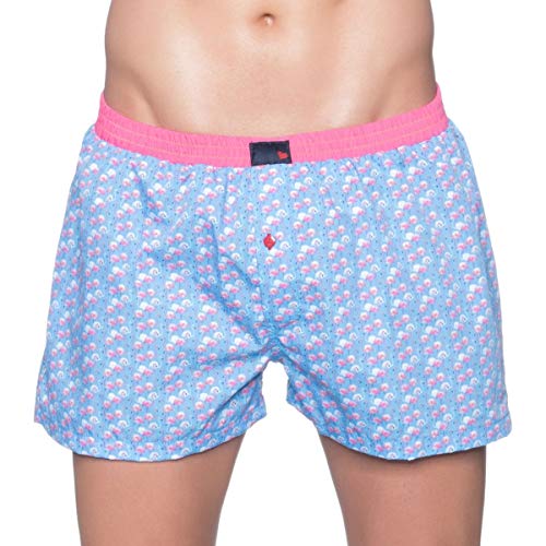 UNABUX Herren Boxershorts Webboxer "Karos" orange/blau Grösse L von Unabux