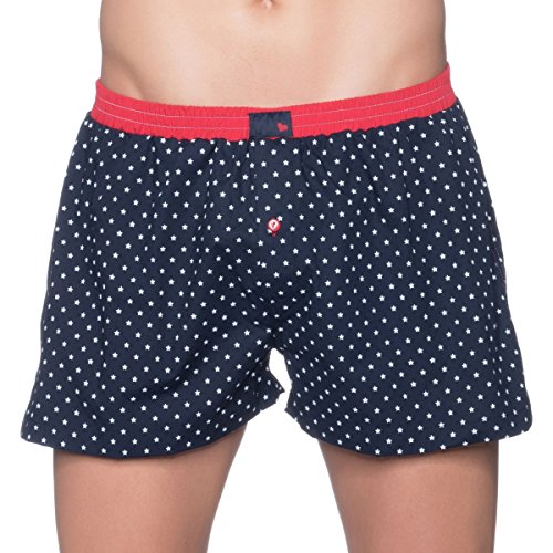 Unabux Boxershorts Blue Star Dunkelblau mit Sternen Größe L von Unabux