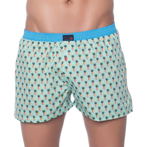 Unabux Boxershorts Cocktail Grün mit Ananas All-Over Print Größe M von Unabux