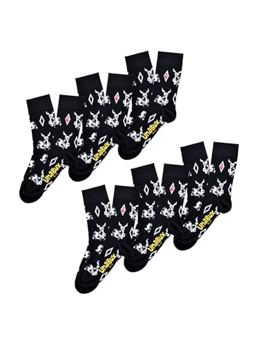 Unabux Unisex Freizeitsocken 6-Pack BRUNO - black - Größe 36-39 von Unabux