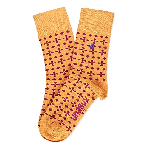 Unabux unisex Socken Snazzy mit Kaschmiranteil Herren und Damen - Fun Socken bunt - Kreuze und Rauten (Modell DUTCH DEALS, Größe 40-43) von Unabux