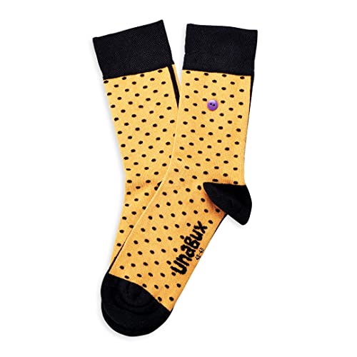 Unabux unisex Socken Snazzy mit Kaschmiranteil Herren und Damen - Fun Socken bunt - gepunktet und gestreift (Modell DOTS ORANGE, Größe 40-43) von Unabux