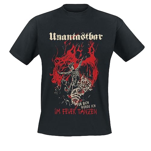 Unantastbar – Für dich im Feuer tanzen - T-Shirt (DE/NL/SE/PL, Alphanumerisch, 4XL, Große Größen, Regular, Schwarz) von Unantastbar