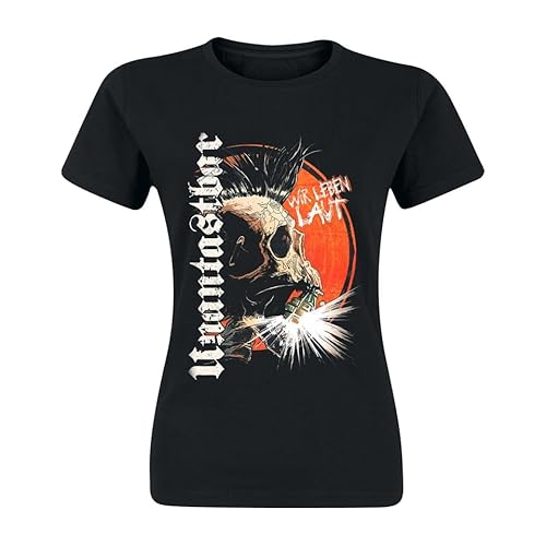 Unantastbar – Wir Leben laut - Girlie Shirt (DE/NL/SE/PL, Alphanumerisch, L, Regular, Regular, Schwarz) von Unantastbar