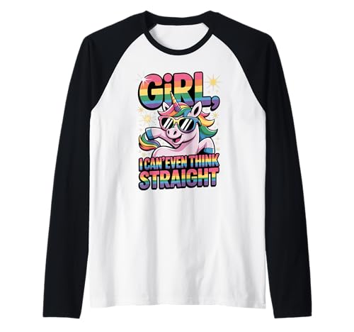 Mädchen, ich kann nicht einmal klar denken Lustiges LGBTQ+ Pride Unicorn Raglan Mädchen, ich kann nicht einmal klar denken Lustiges LGBTQ+ Pride Unicorn Raglan von Unapologetically Queer Threads