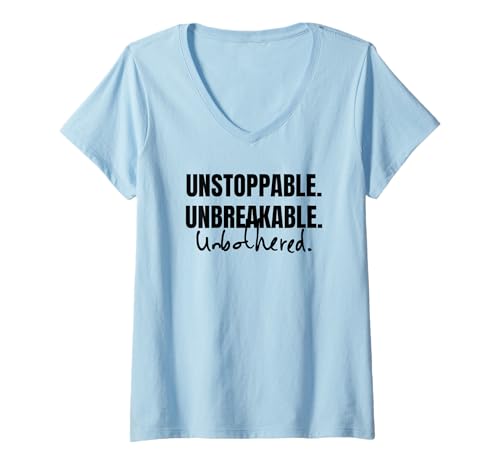 Damen Unaufhaltbar, unzerbrechlich. Unerwünscht T-Shirt mit V-Ausschnitt Damen Unaufhaltbar, unzerbrechlich. Unerwünscht T-Shirt mit V-Ausschnitt von Unaufhaltsame unzerbrechliche ungehinderte