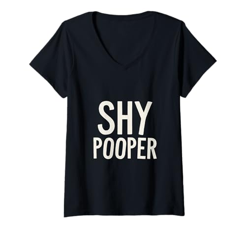 Damen Shy Pooper Introvertierte Toilette kämpft Humor |--- T-Shirt mit V-Ausschnitt Damen Shy Pooper Introvertierte Toilette kämpft Humor |--- T-Shirt mit V-Ausschnitt von Unbeholfen introvertiert Pooper