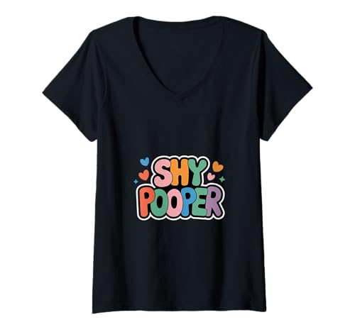 Damen Shy Pooper Introvertierte Toilette kämpft Humor |----- T-Shirt mit V-Ausschnitt Damen Shy Pooper Introvertierte Toilette kämpft Humor |----- T-Shirt mit V-Ausschnitt von Unbeholfen introvertiert Pooper