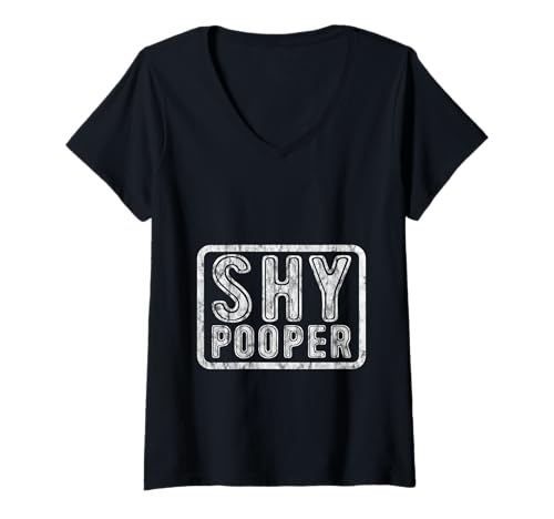 Damen Shy Pooper Introvertierte Toilette kämpft Humor - T-Shirt mit V-Ausschnitt Damen Shy Pooper Introvertierte Toilette kämpft Humor - T-Shirt mit V-Ausschnitt von Unbeholfen introvertiert Pooper