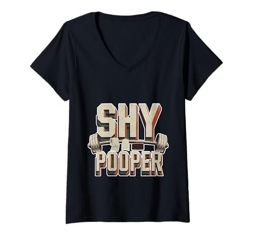 Damen Shy Pooper Introvertierte Toilette kämpft Humor -- T-Shirt mit V-Ausschnitt Damen Shy Pooper Introvertierte Toilette kämpft Humor -- T-Shirt mit V-Ausschnitt von Unbeholfen introvertiert Pooper