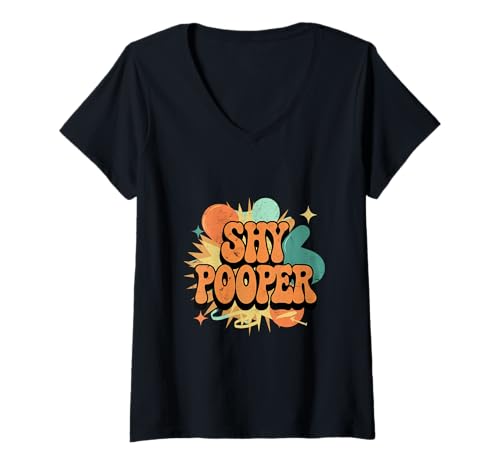Damen Shy Pooper Introvertierte Toilette kämpft Humor |-- T-Shirt mit V-Ausschnitt Damen Shy Pooper Introvertierte Toilette kämpft Humor |-- T-Shirt mit V-Ausschnitt von Unbeholfen introvertiert Pooper