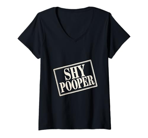 Damen Shy Pooper Introvertierte Toilette kämpft Humor ------ T-Shirt mit V-Ausschnitt Damen Shy Pooper Introvertierte Toilette kämpft Humor ------ T-Shirt mit V-Ausschnitt von Unbeholfen introvertiert Pooper