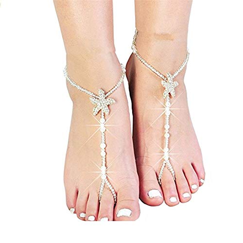 1 Stück Frauen Seestern Fußkette Fußkettchen Armband Barfuß Sandale Strand Fuß Schmuck Zubehör robust und wirtschaftlich von Unbekannt