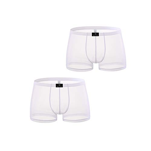 2 Paar transparente Herren-Boxershorts aus Netzstoff - Weiß - X-Large von Dominik
