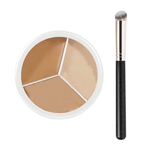 2 Stück Concealer-Creme, Palette von Profilen für Mädchen und Frauen | Concealer mit Pinsel zum Verbergen von Unvollkommenheiten, Korrektur von stumpfen Teint und Aufhellung des Teints von Unbekannt