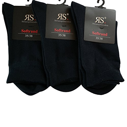6 Paar Damen Socken Pia Harmony RS Baumwolle ohne Naht, Marine dunkel Blau, 39/42 von Unbekannt