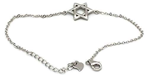 XTRAFAST 925 Sterlingsilber Silber Anhänger DAVIDSTERN Hexagramm Charm Kette 30x30mm von XTRAFAST