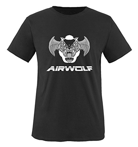 Airwolf - Logo III - Herren T-Shirt - Schwarz/Weiss-Grau Gr. XL von Unbekannt