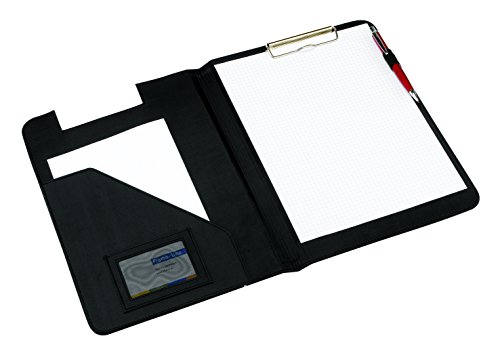 Aktenmappe Schreibmappe schwarz mit integriertem Klemmbrett Portfolio A4 von Tops