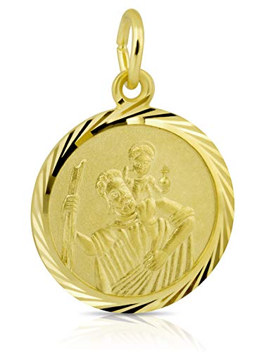 unbekannt Anhänger Gelbgold 585 Gold 14k Schutzpatron Christopherus Kettenanhänger Ketten Geschenk zum neuen Auto Anhaenger mit Gravur Goldschmuck von unbekannt