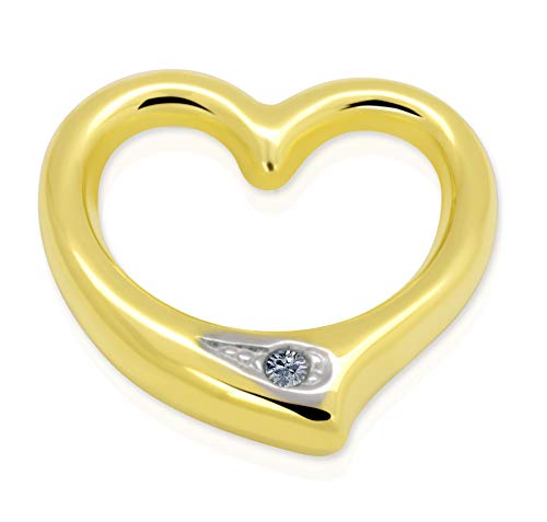 unbekannt Anhänger Herz Gold 585 Diamant 0,005 ct Swinging Heart 14 Karat Gelbgold Brillant Kettenanhänger Ketten Goldschmuck von unbekannt