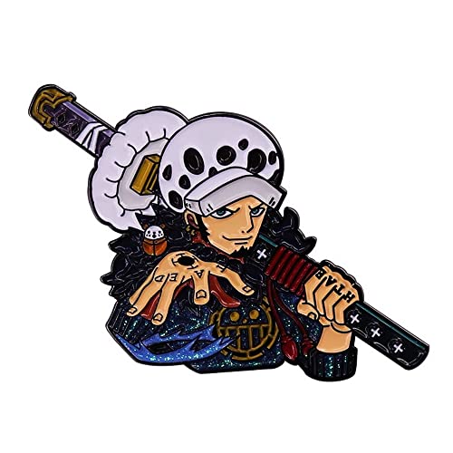 Anstecknadel Metall Emaille Trafalgar Law D Water Jolly Roger Pirat Heart Kikoku Brosche Badge Geschenkidee Kinder, Emaille von Unbekannt