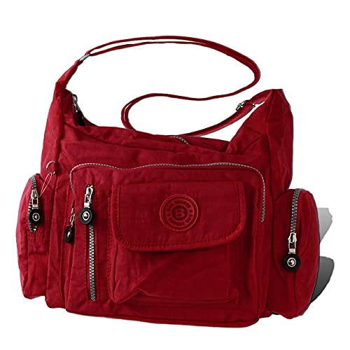 Bag Street Umhängetasche Bodybag Nylon, Rot, 30x15x22cm von Unbekannt