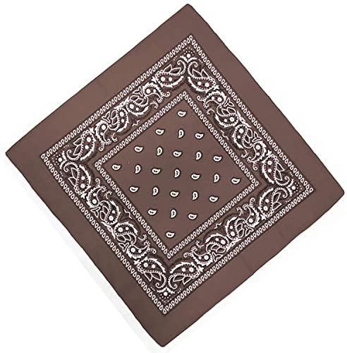 Unbekannt Bandana Kopftuch Halstuch Nickituch Biker Tuch Motorad Tuch verschied. Farben Paisley Muster, Braun, ... von DHOBIA