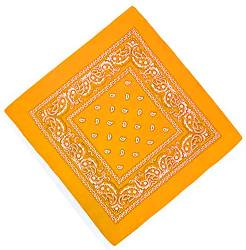 Unbekannt Bandana Kopftuch Halstuch Nickituch Biker Tuch Motorad Tuch verschied. Farben Paisley Muster, Sonnen Gelb, ... von DHOBIA