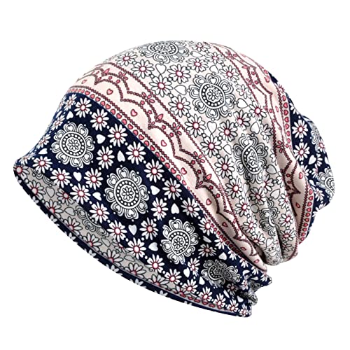 Beanie Mützen Damen Chemo Sommer Beanie Kopftuch Super Weich Slouchy Turban Kopfbedeckungen Kop Wraps Beanie Mütze Kappe für Haarausfall, Kreb, Chemo A von Generic