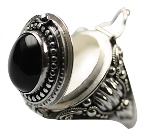 unbekannt Bildschöner Giftring aus 925er Silber mit Onyx besetzt, Größe:Größe 62 (19.8 mm) von unbekannt