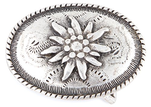 Blumen Edelweiss Gürtelschnalle Tracht : Gürtelschliesse Flora - Buckle Blumen Farbe: silber von unbekannt