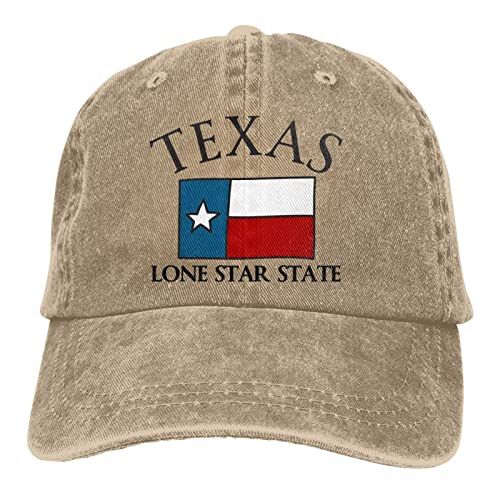 Cowboy Cap Vintage Baseball Cap Texas Lone Star State Denim Hats Trucker Hats Dad Cap, natur, One size von Unbekannt